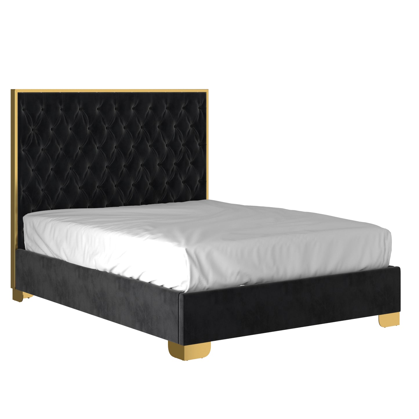 Lucille 60" Queen Bed in Black and Gold