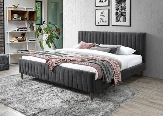 Hannah 78" King Platform Bed in Charcoal