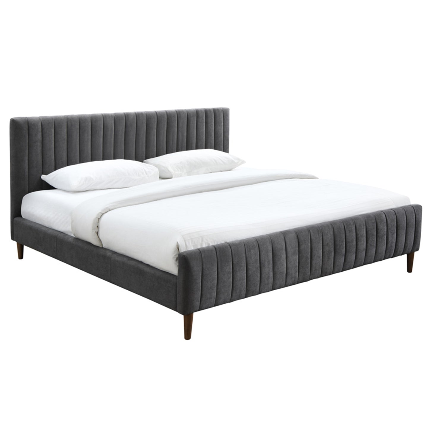 Hannah 78" King Platform Bed in Charcoal