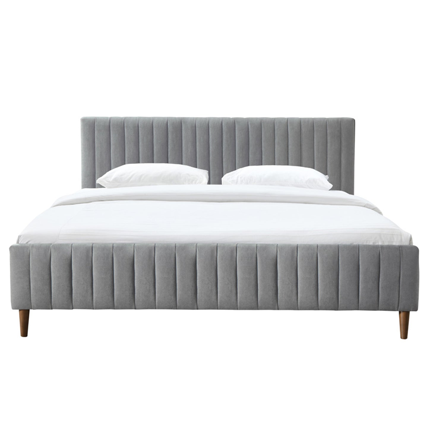 Hannah 78" King Platform Bed in Light Grey