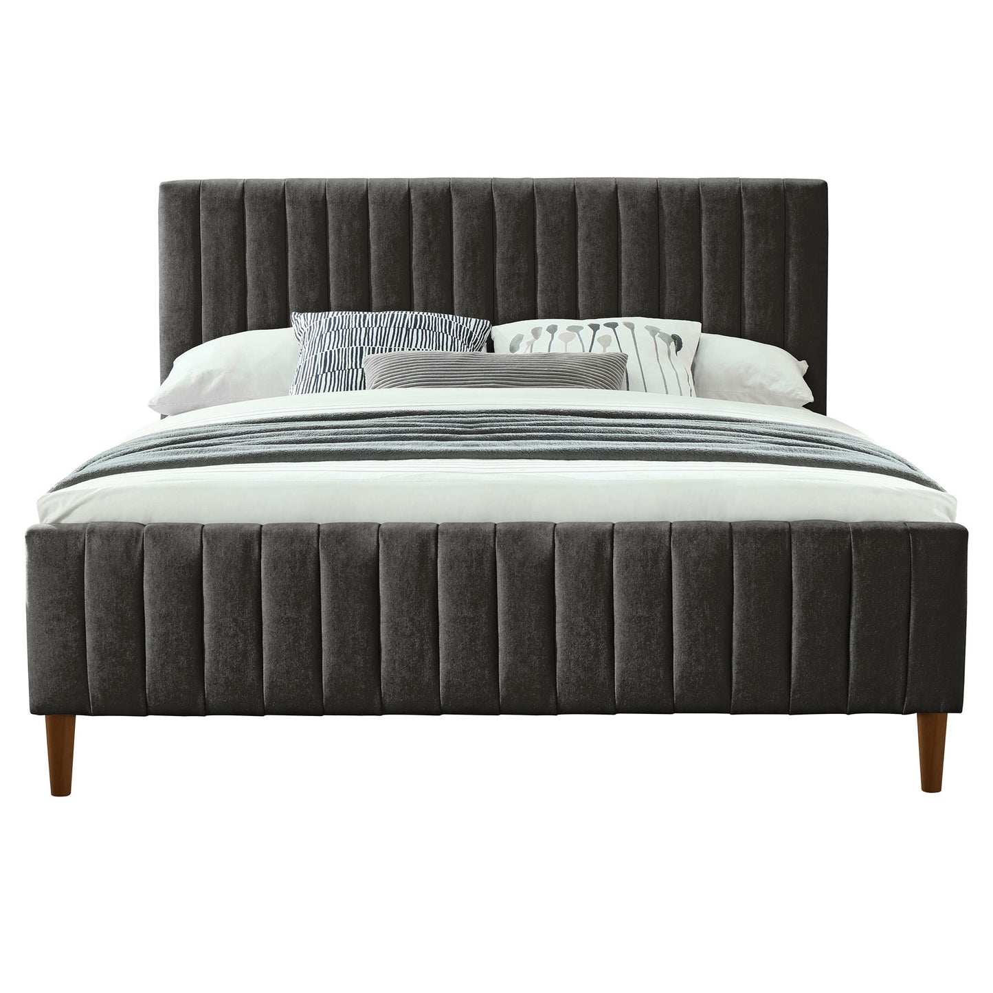 Hannah 60" Queen Platform Bed in Charcoal