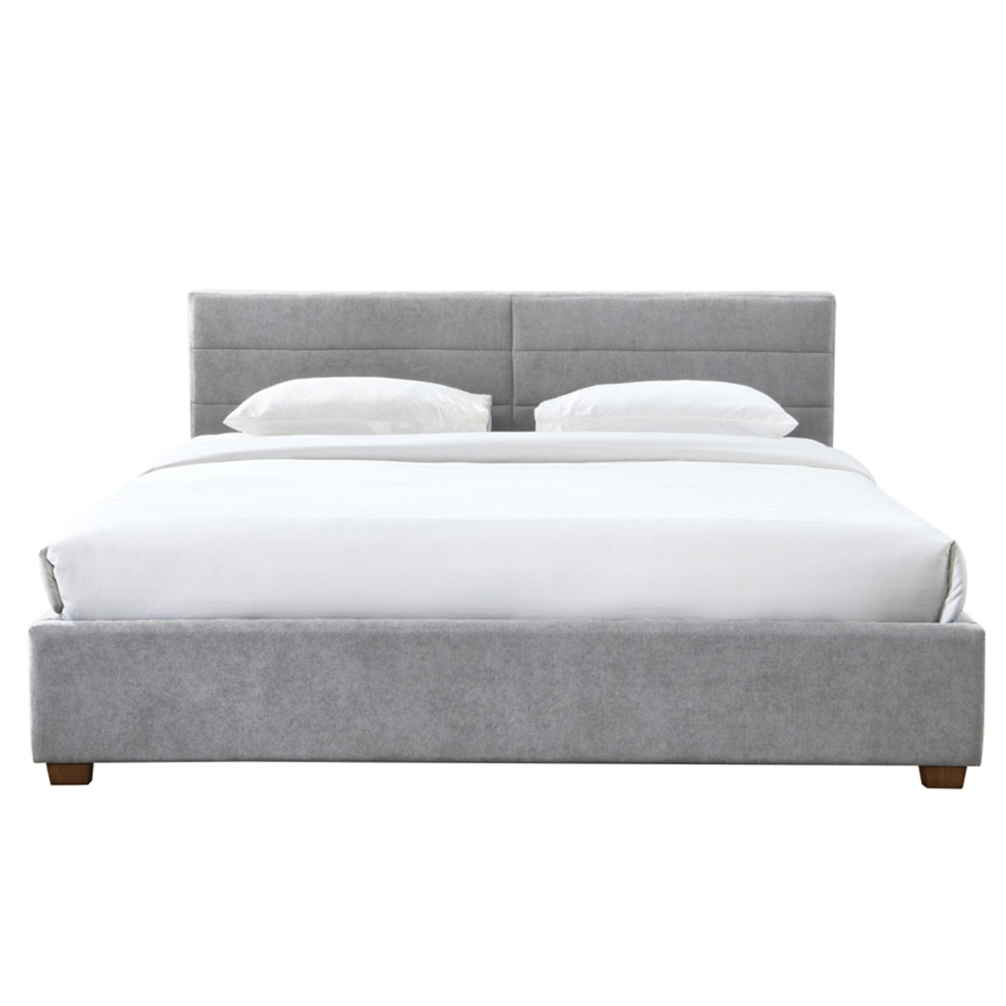 78" King Platform Bed w/Drawers in Light Grey