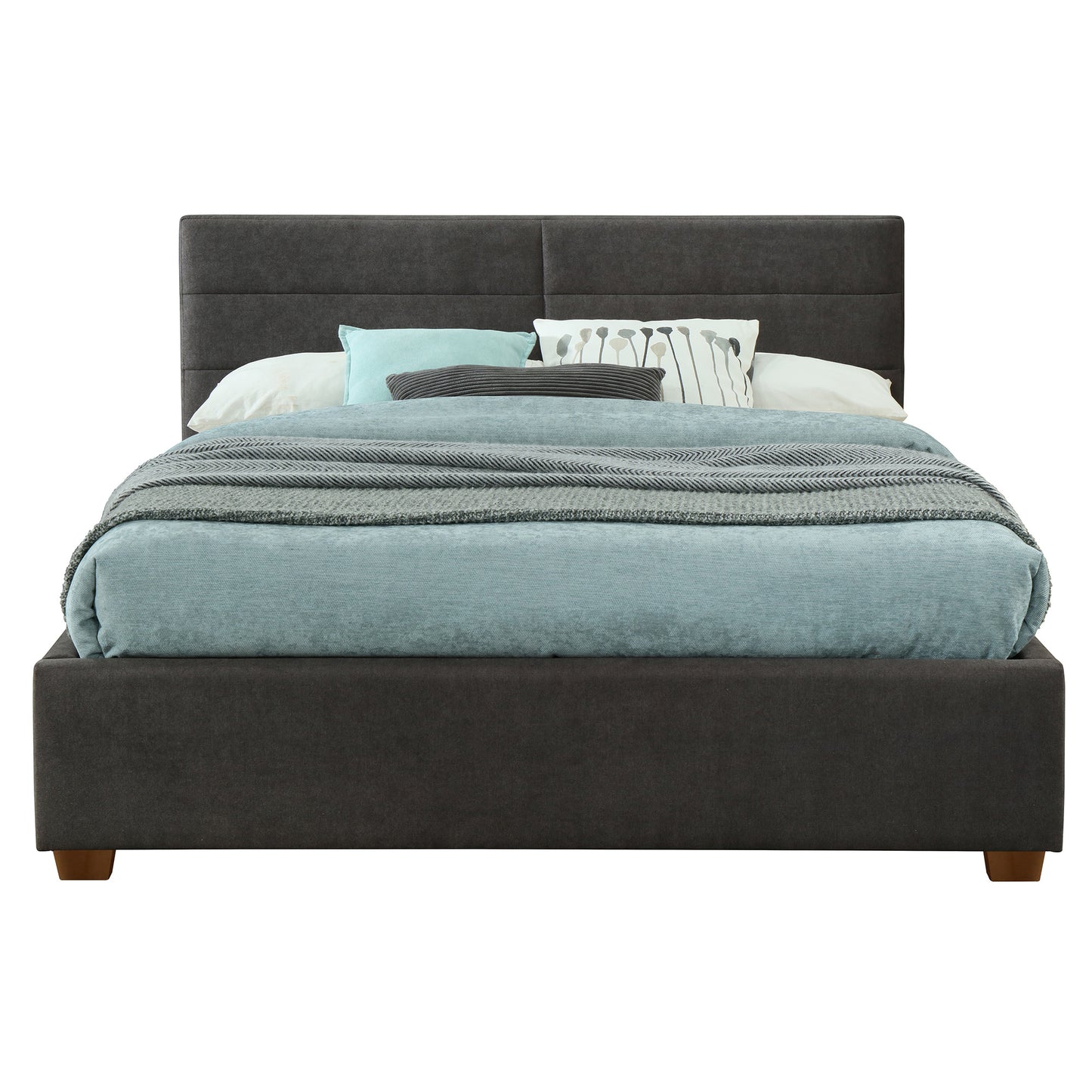 Emilio 60" Queen Platform Bed w/Drawer in Charcoal