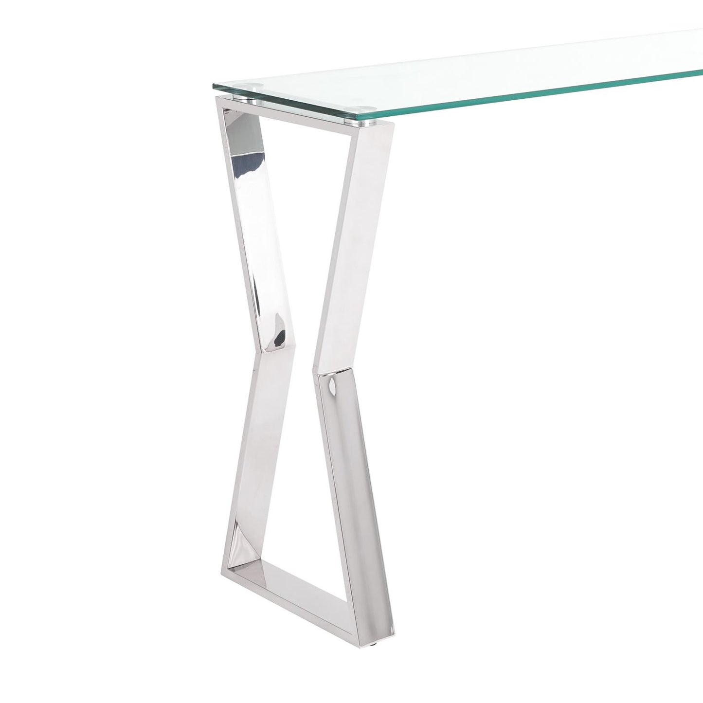 Glass Top Console Tables with Chrome Base