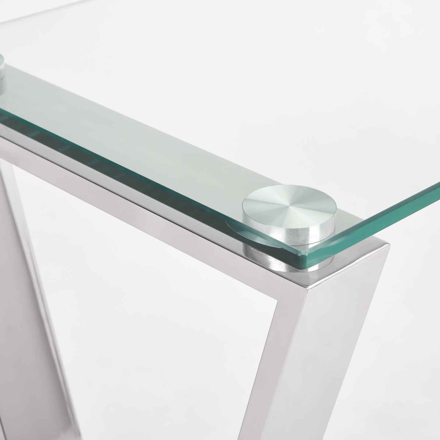 Glass Top Console Tables with Chrome Base