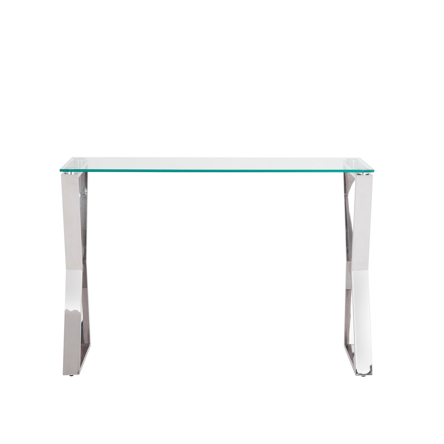 Glass Top Console Tables with Chrome Base