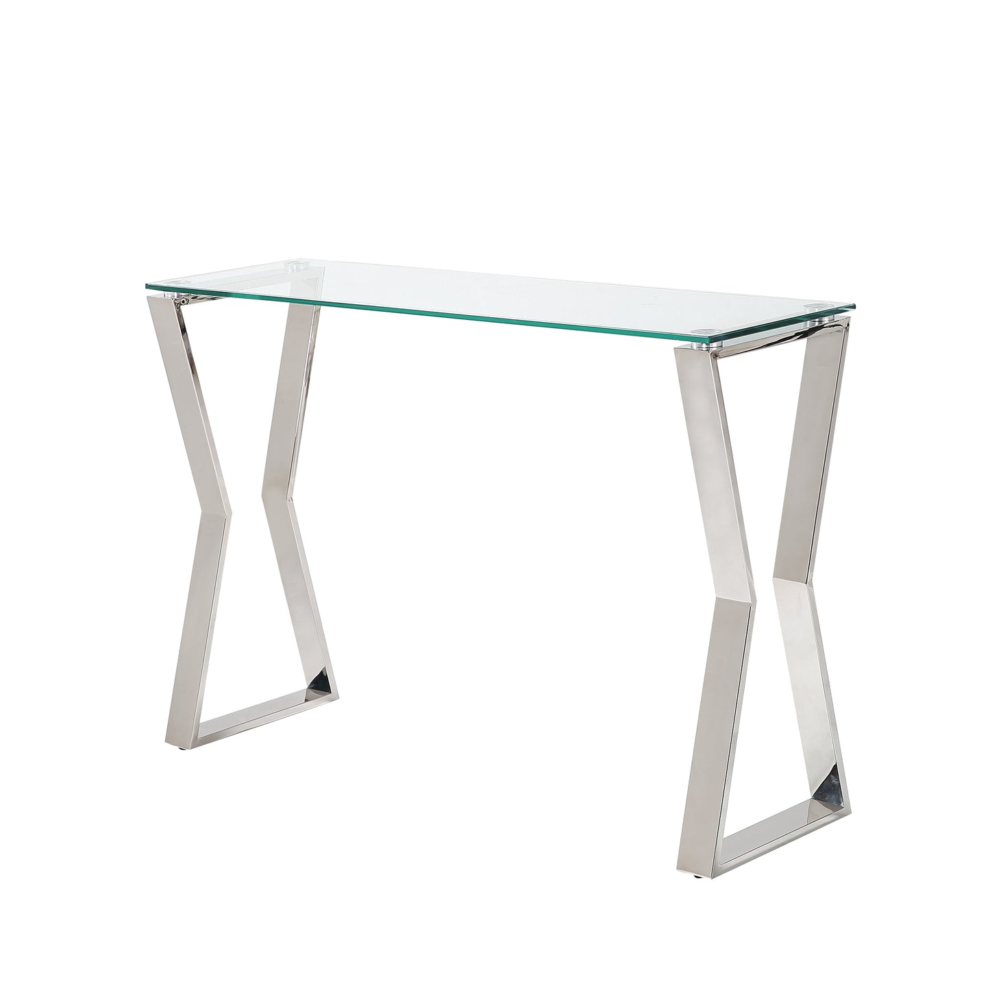 Glass Top Console Tables with Chrome Base