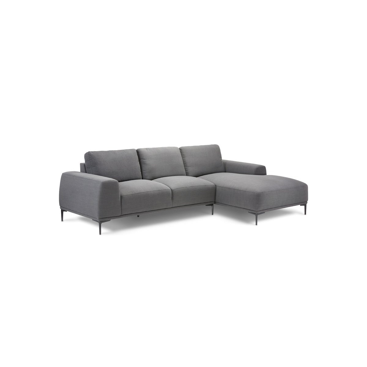 MIDDLETON Sectional Sofa Grey Linen with  Black legs