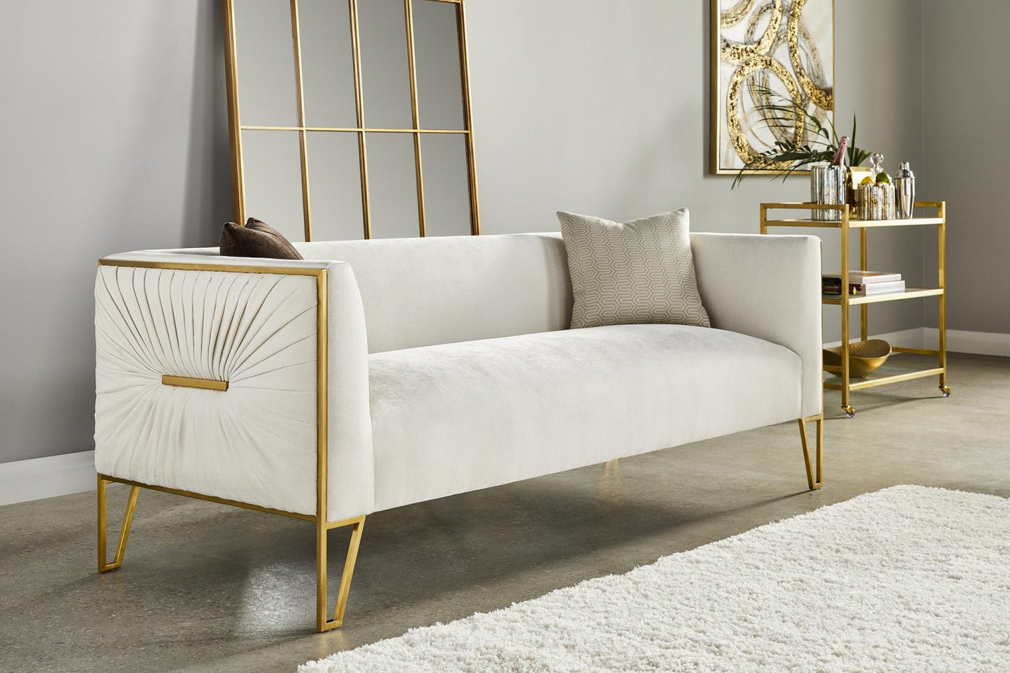 Wedding Bell Gold Loveseat: Contessa Vanilla