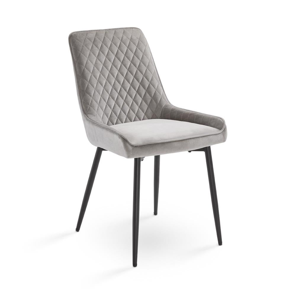 EMILY DINING CHAIR, GREY VELVET BLACK LEGS