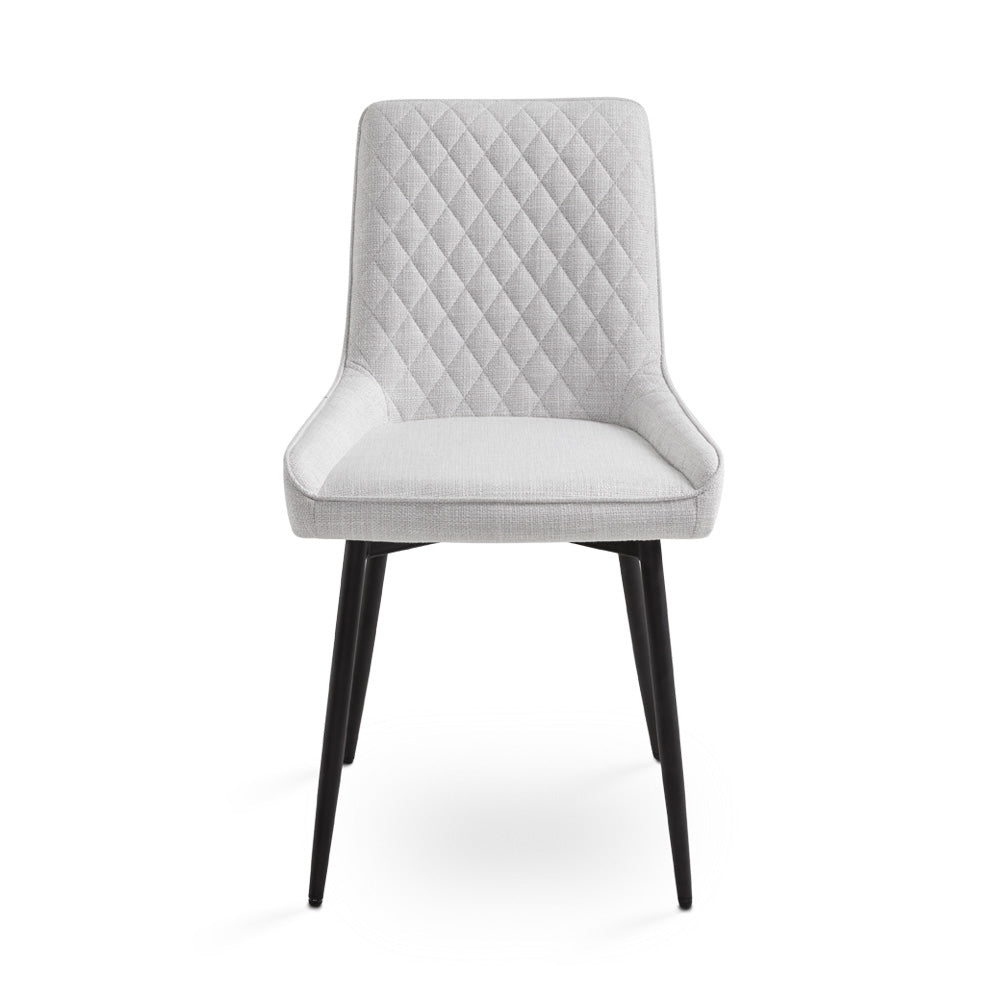 EMILY DINING CHAIR, GREY LINEN BLACK LEGS