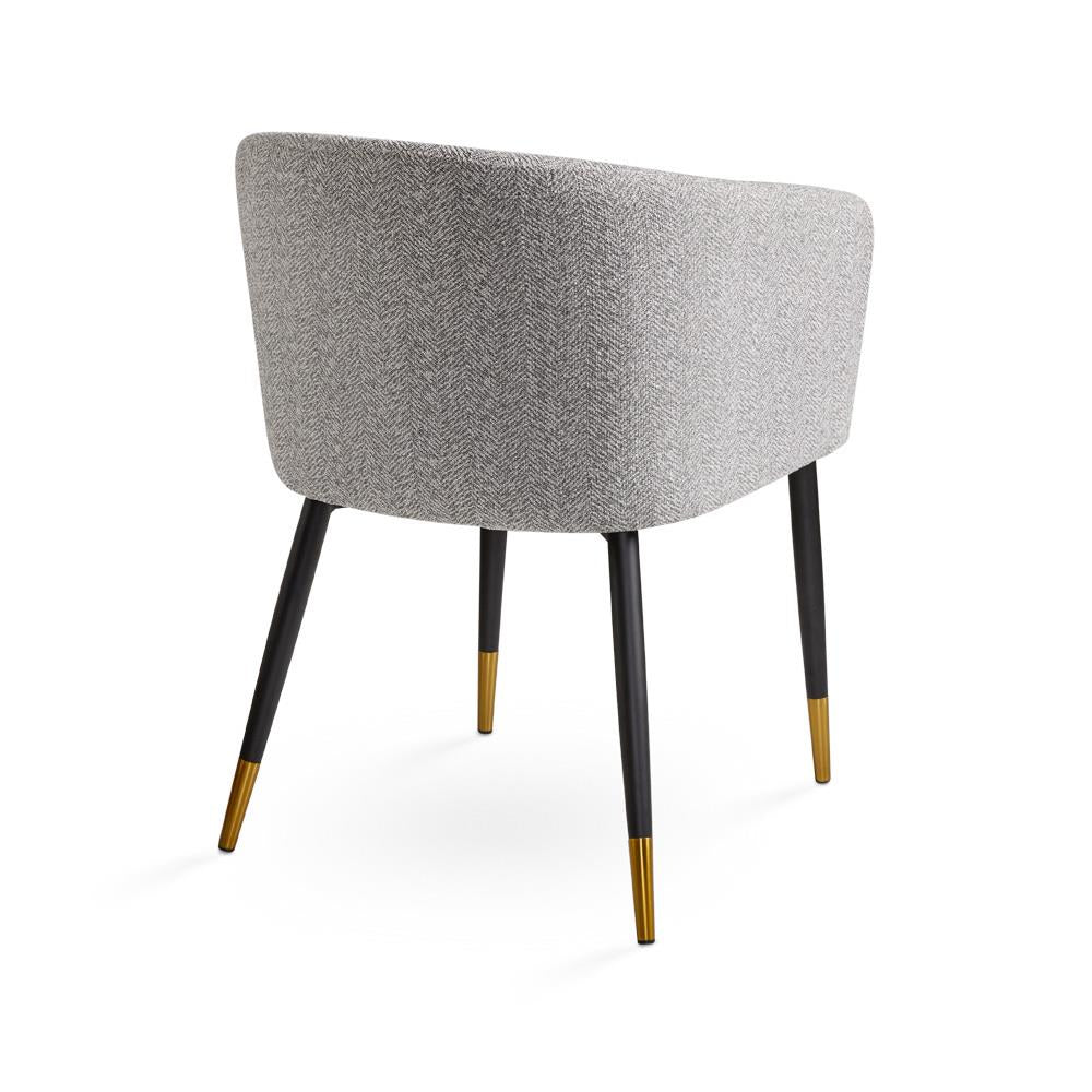 JORDAN ACCENT OR DINING CHAIR MORGAN ASHFIELD FABRIC WITH BLACK LEGS,GOLD CAPPED