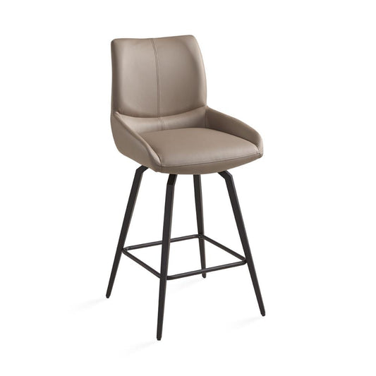 Nona Counter Stool in  Khaki fabric with Black legs