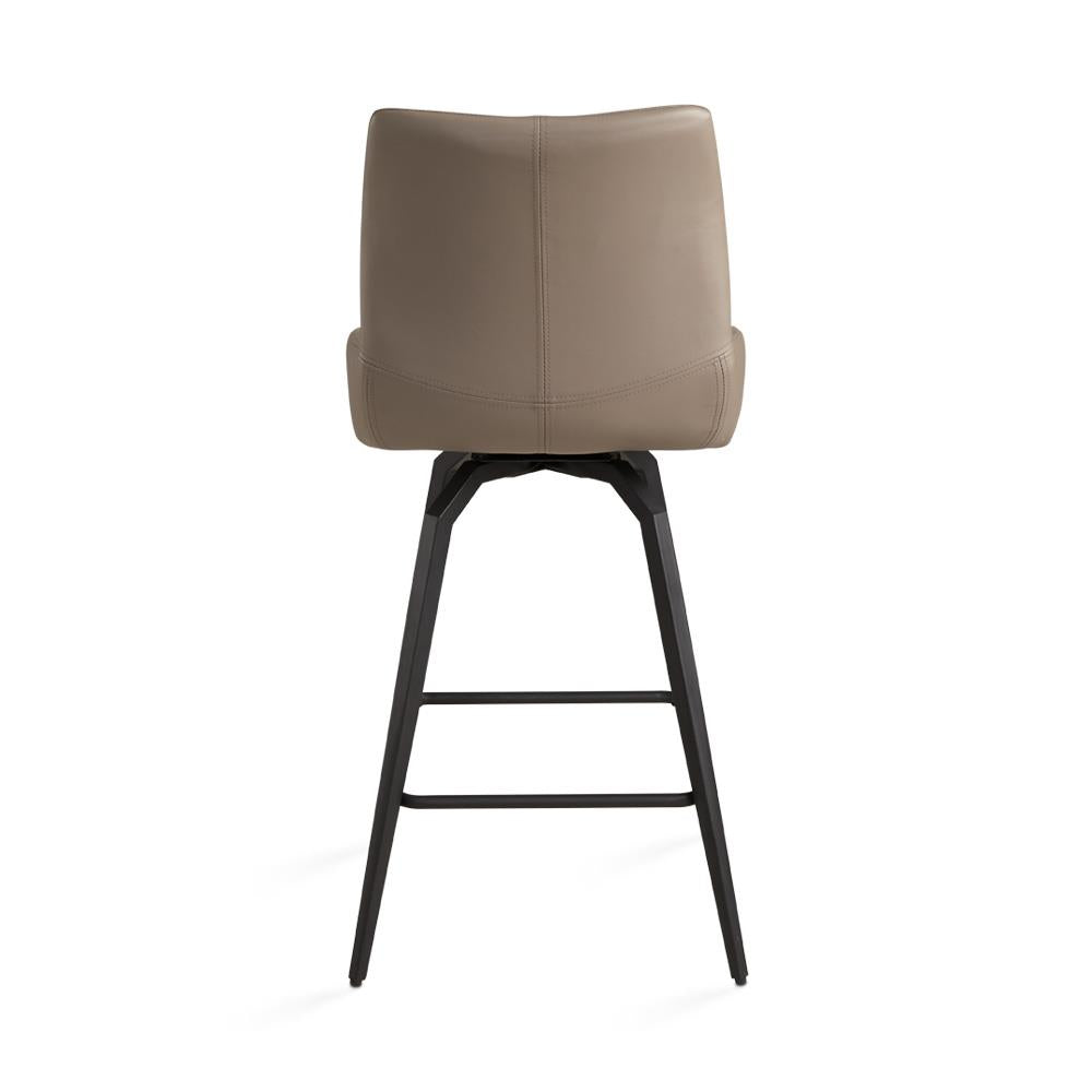 Nona Counter Stool in  Khaki fabric with Black legs