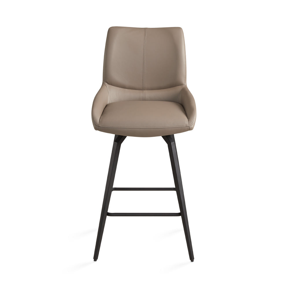 Nona Counter Stool in  Khaki fabric with Black legs