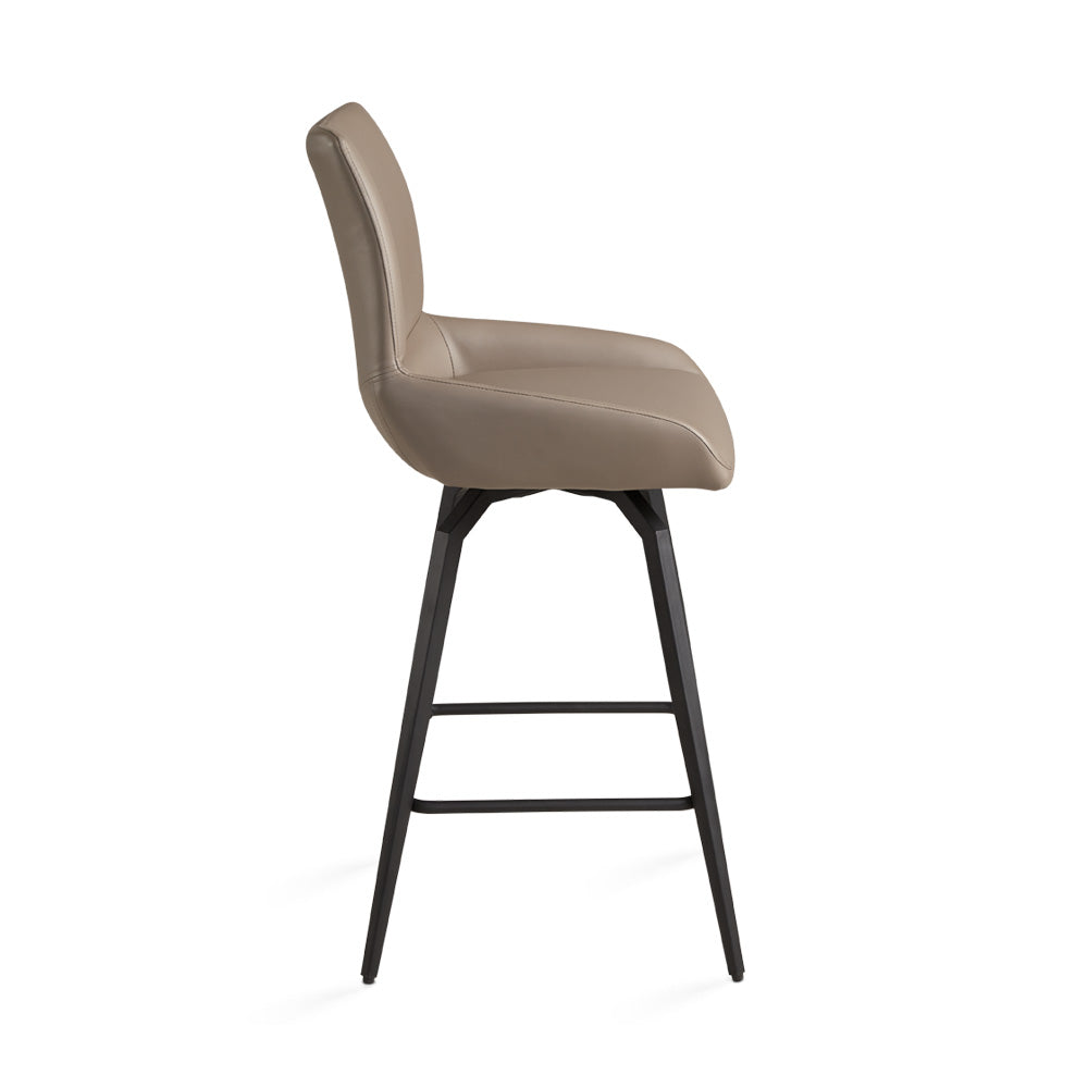 Nona Counter Stool in  Khaki fabric with Black legs