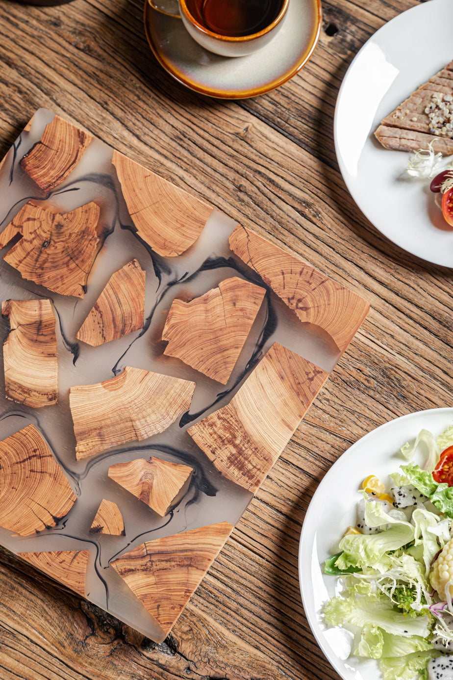 Real Wood Resin Placemat or serve board (24cm, Square) 1 PC 🇬🇧