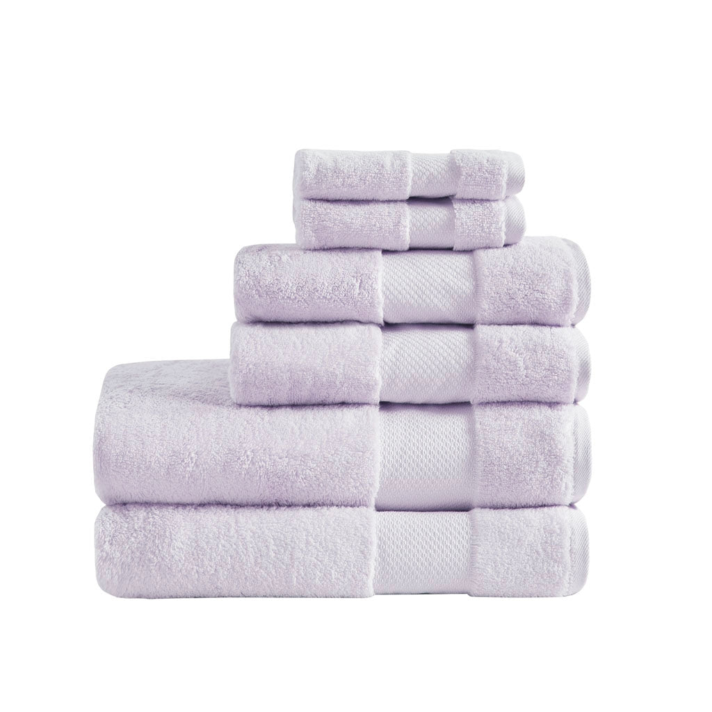 Turkish Cotton 6-Piece Bathroom Towel Set, Lavender