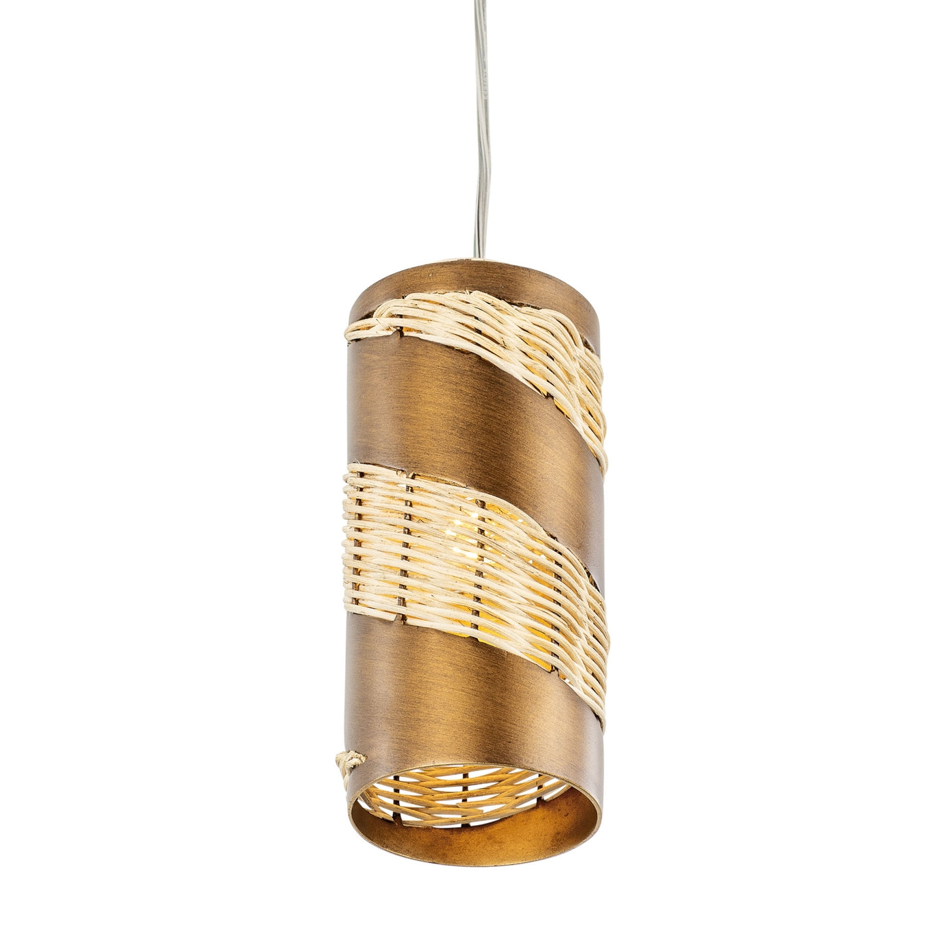 Flow 1-Lt Cylinder Mini Pendant Natural Rattan