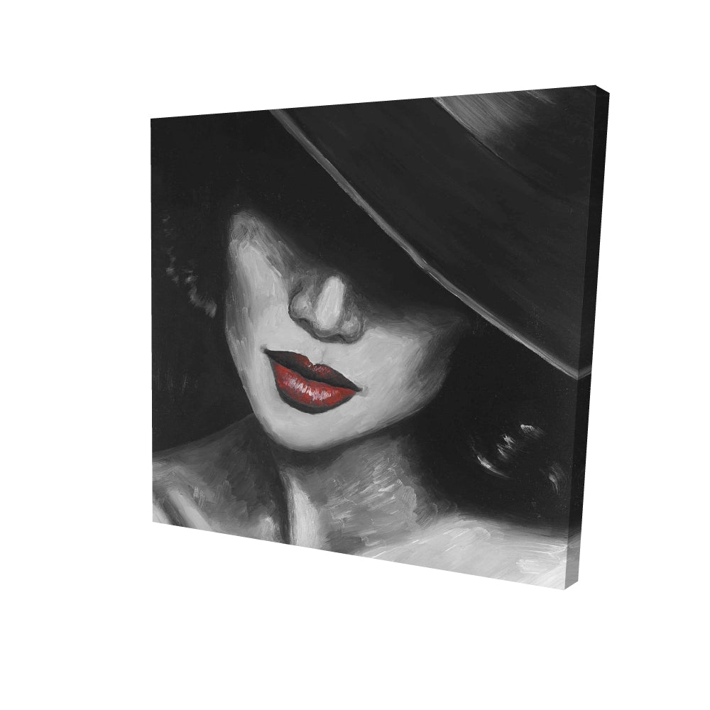 Mysterious Red Lips | Fine Art Print On Canvas 36" X 36"