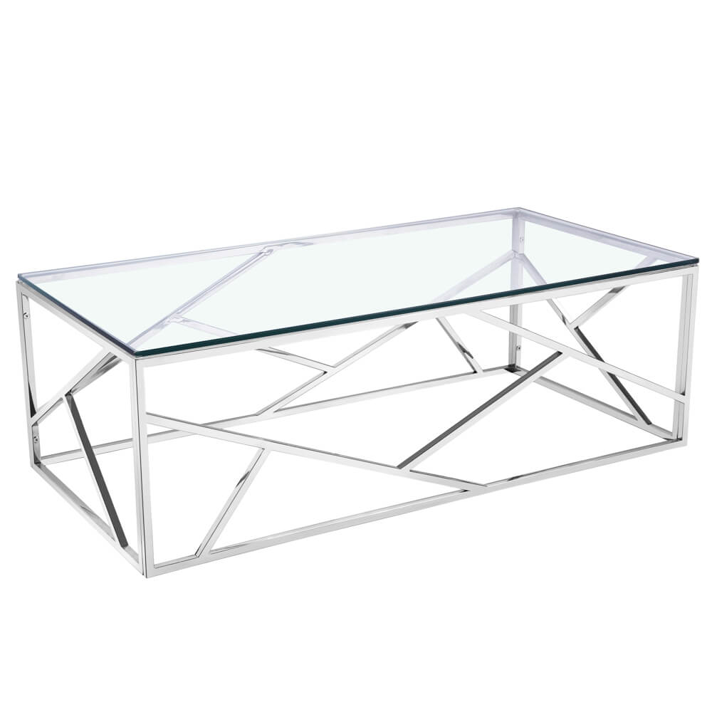 Polished Stainless Steel Coffee Table