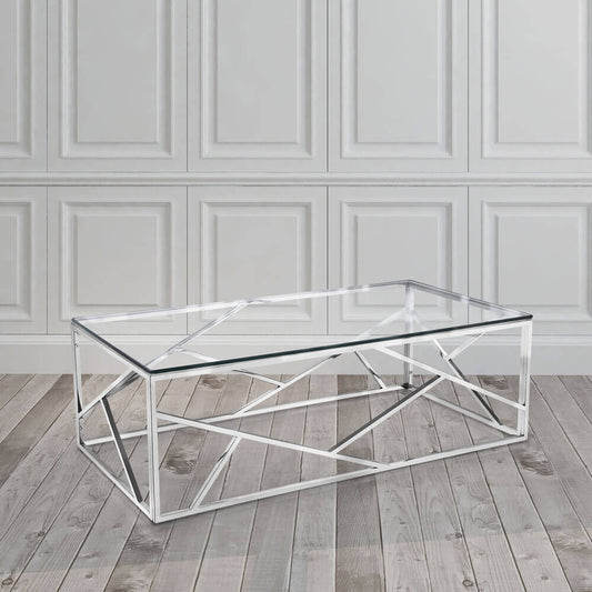 Polished Stainless Steel Coffee Table