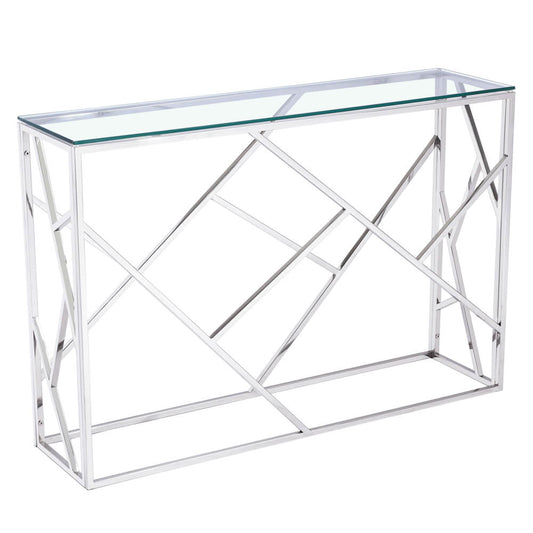 Polished Stainless Steel Console Table