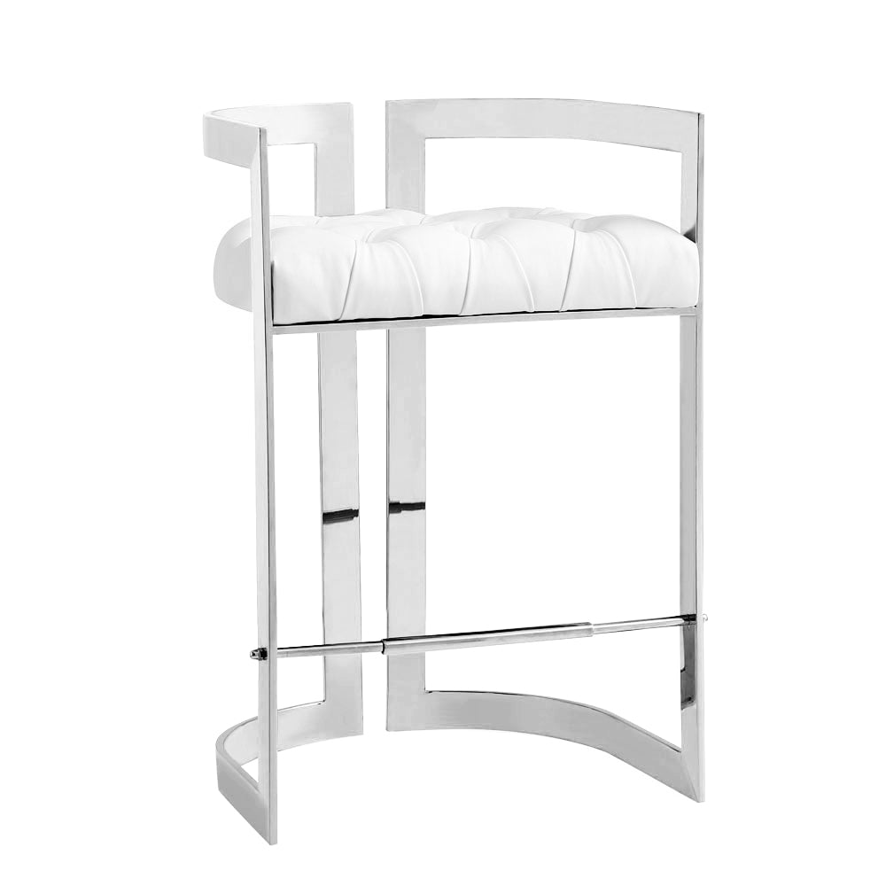 Counter Chair: White Leatherette