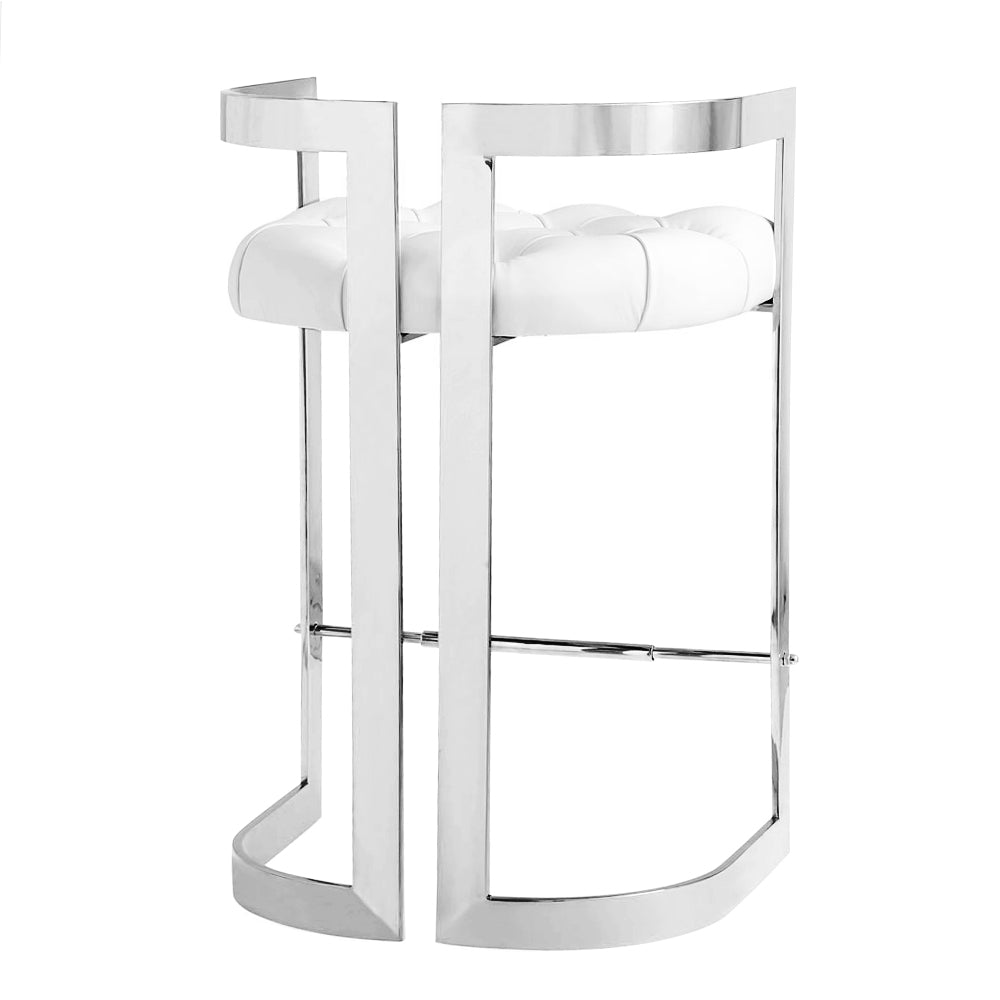 Counter Chair: White Leatherette