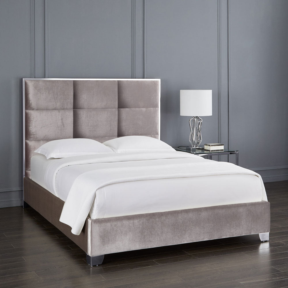 Jazmine bed: Grey Velvet (QUEEN)