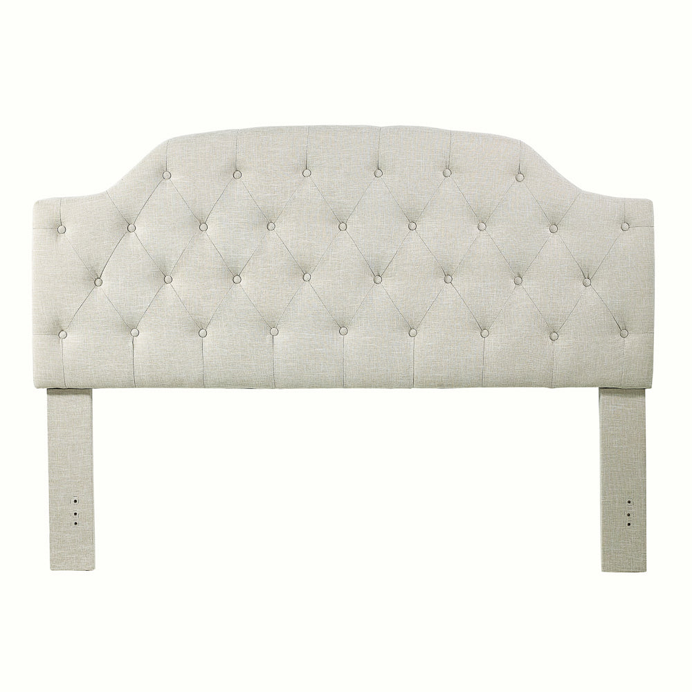 Queen Headboard: Beige Linen