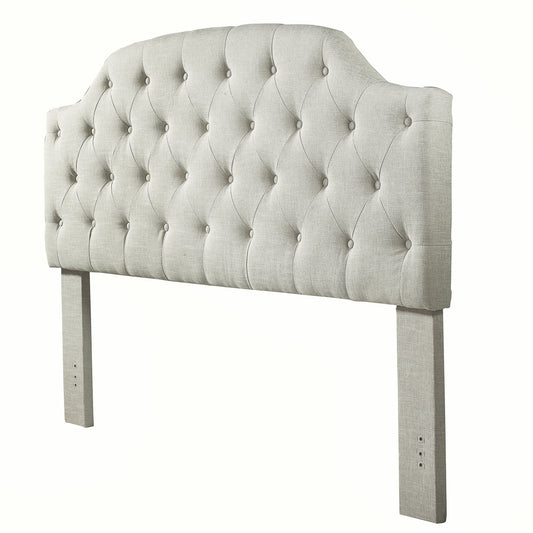 Queen Headboard: Beige Linen