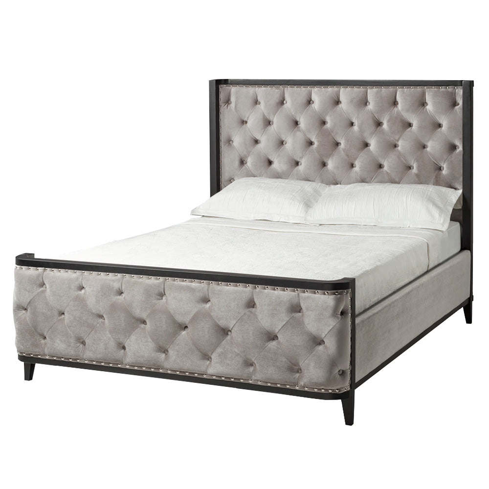 Love Bed: Grey Velvet QUEEN