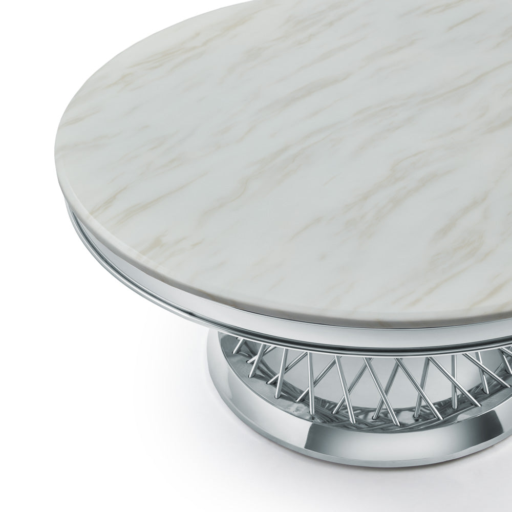 Romina Coffee Table: Polished Steel