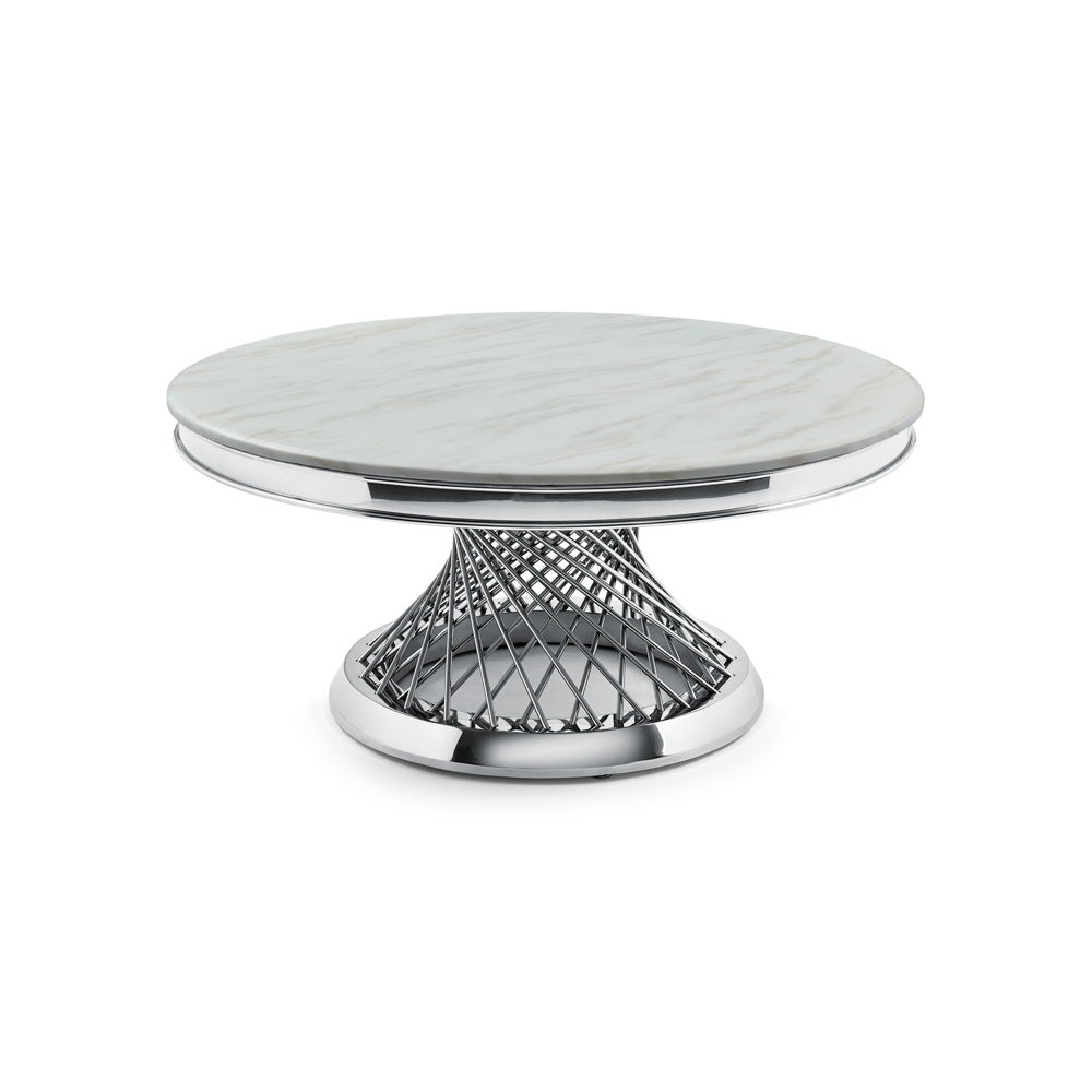 Romina Coffee Table: Polished Steel