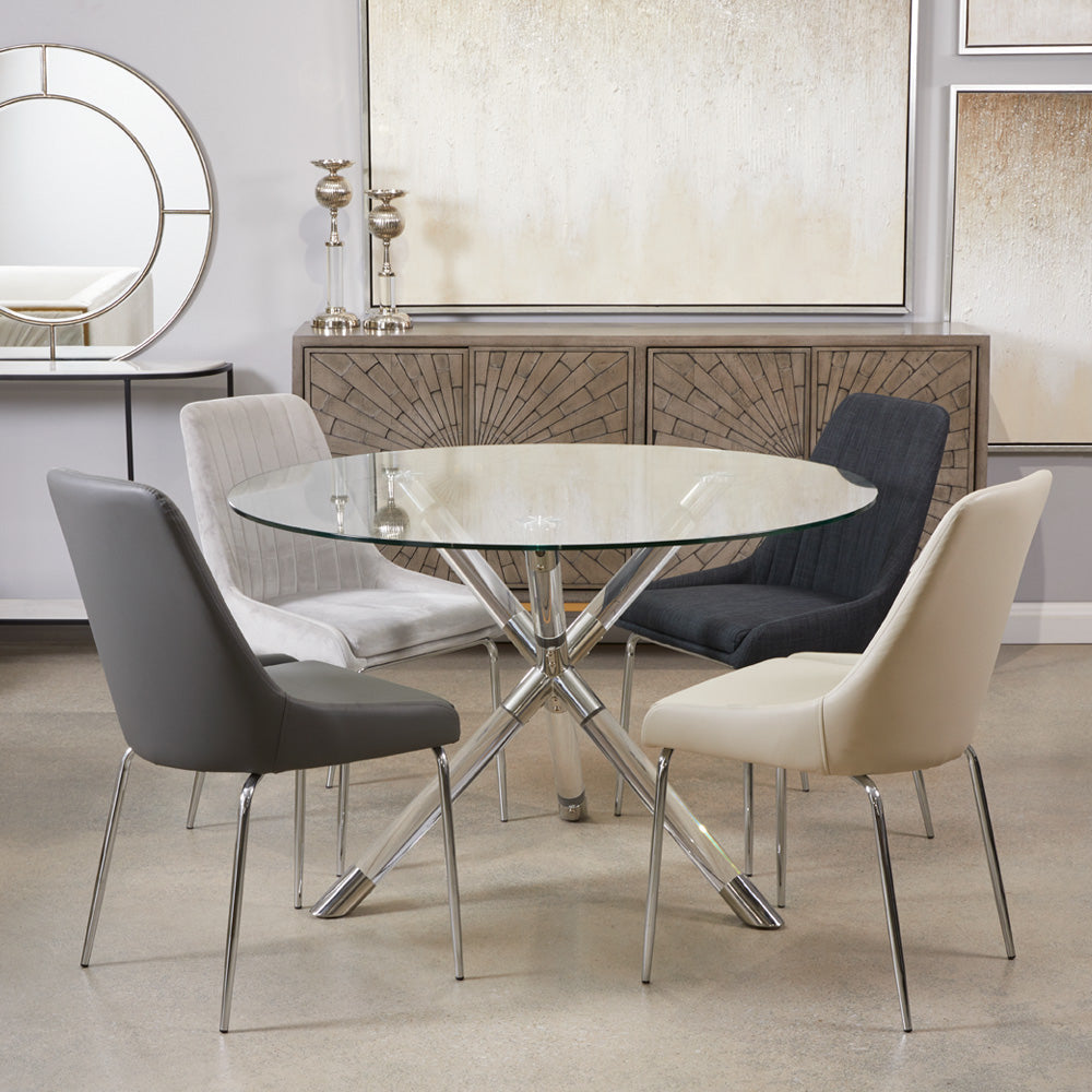 Paletta Dining Table: Silver