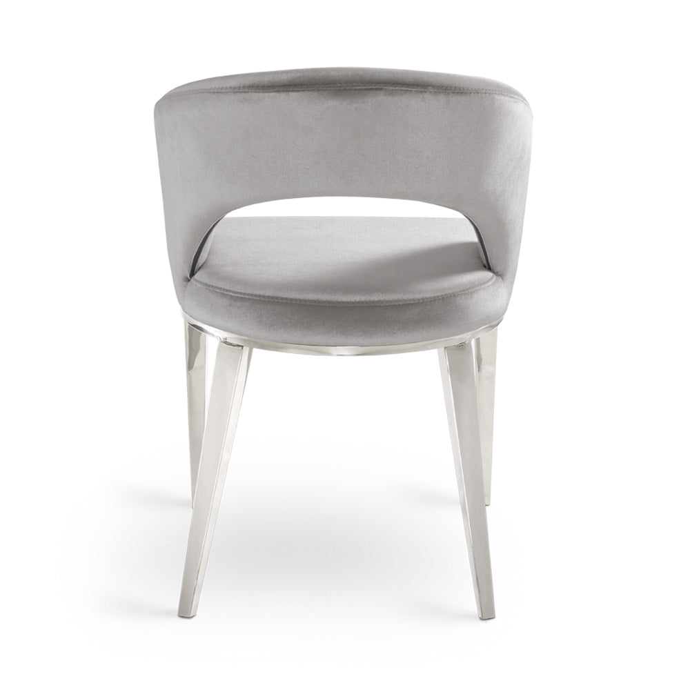 Sequins Dining Chair: Grey Velvet