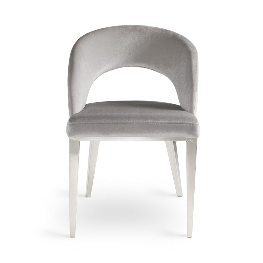 Sequins Dining Chair: Grey Velvet