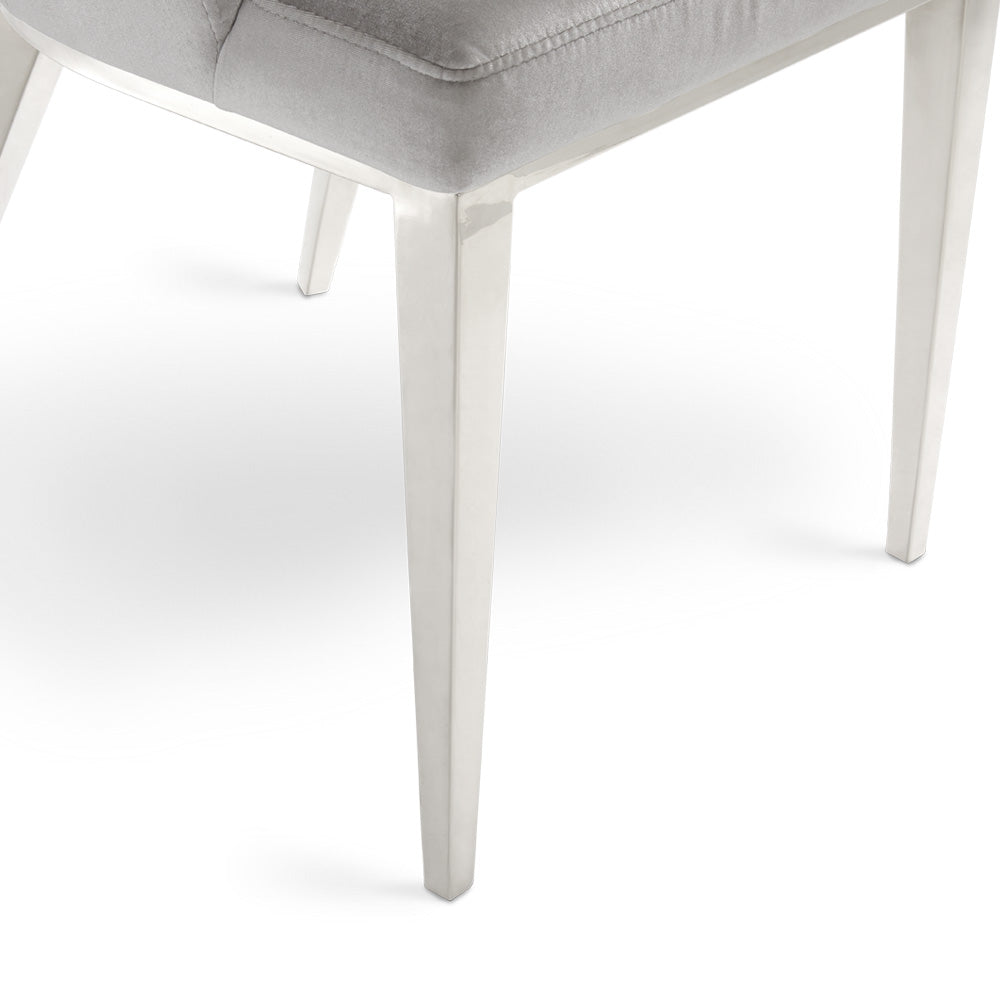 Sequins Dining Chair: Grey Velvet