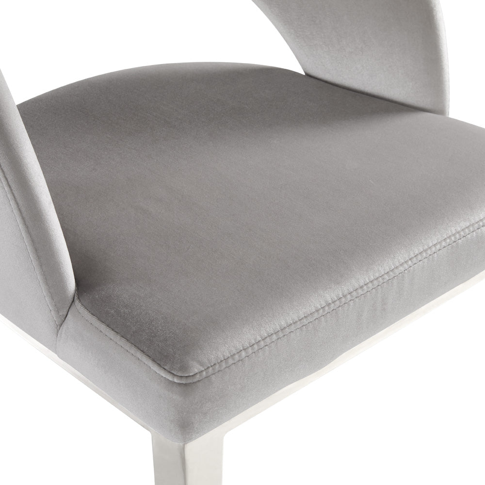 Sequins Dining Chair: Grey Velvet