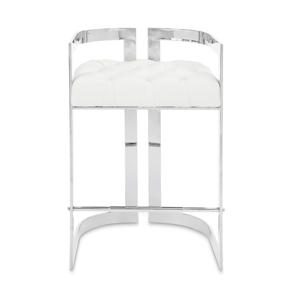 Counter Chair: White Leatherette