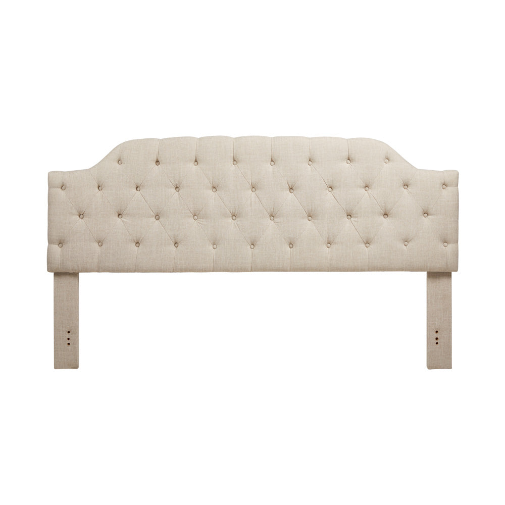 King Headboard: Beige Linen