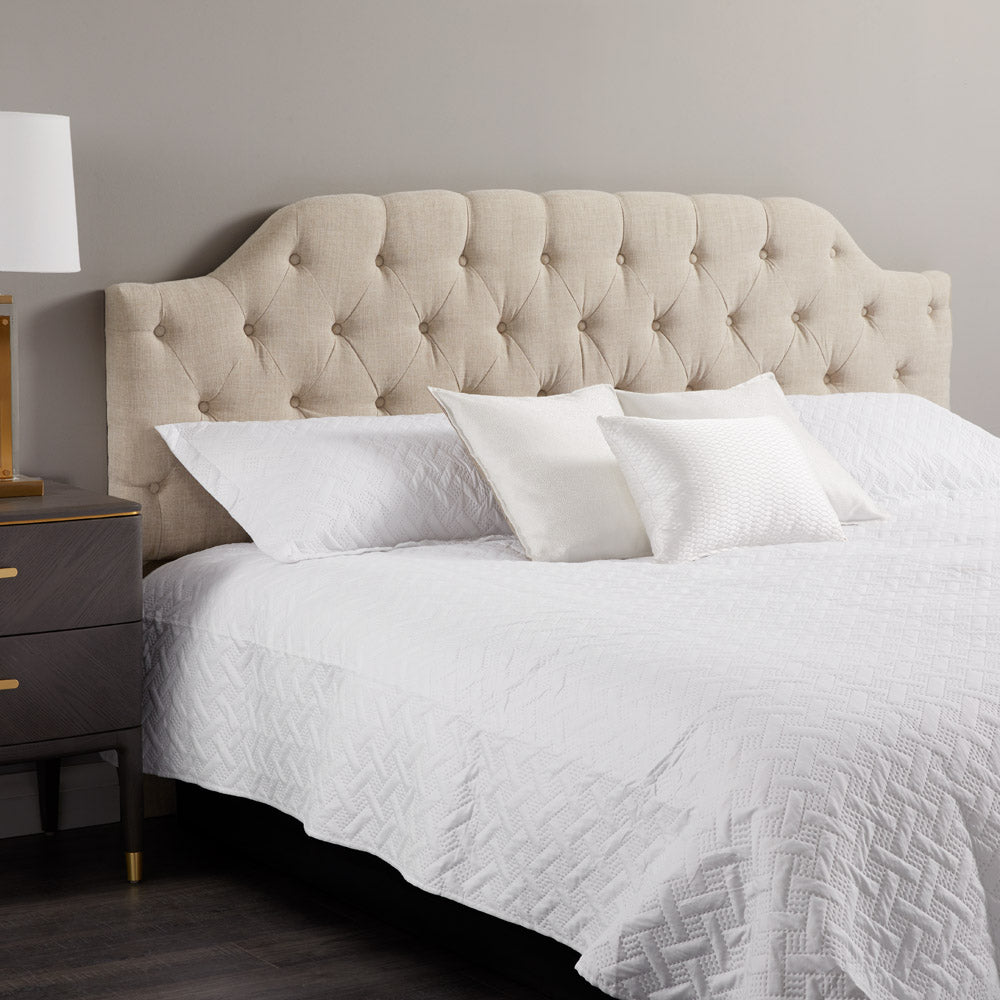 King Headboard: Beige Linen