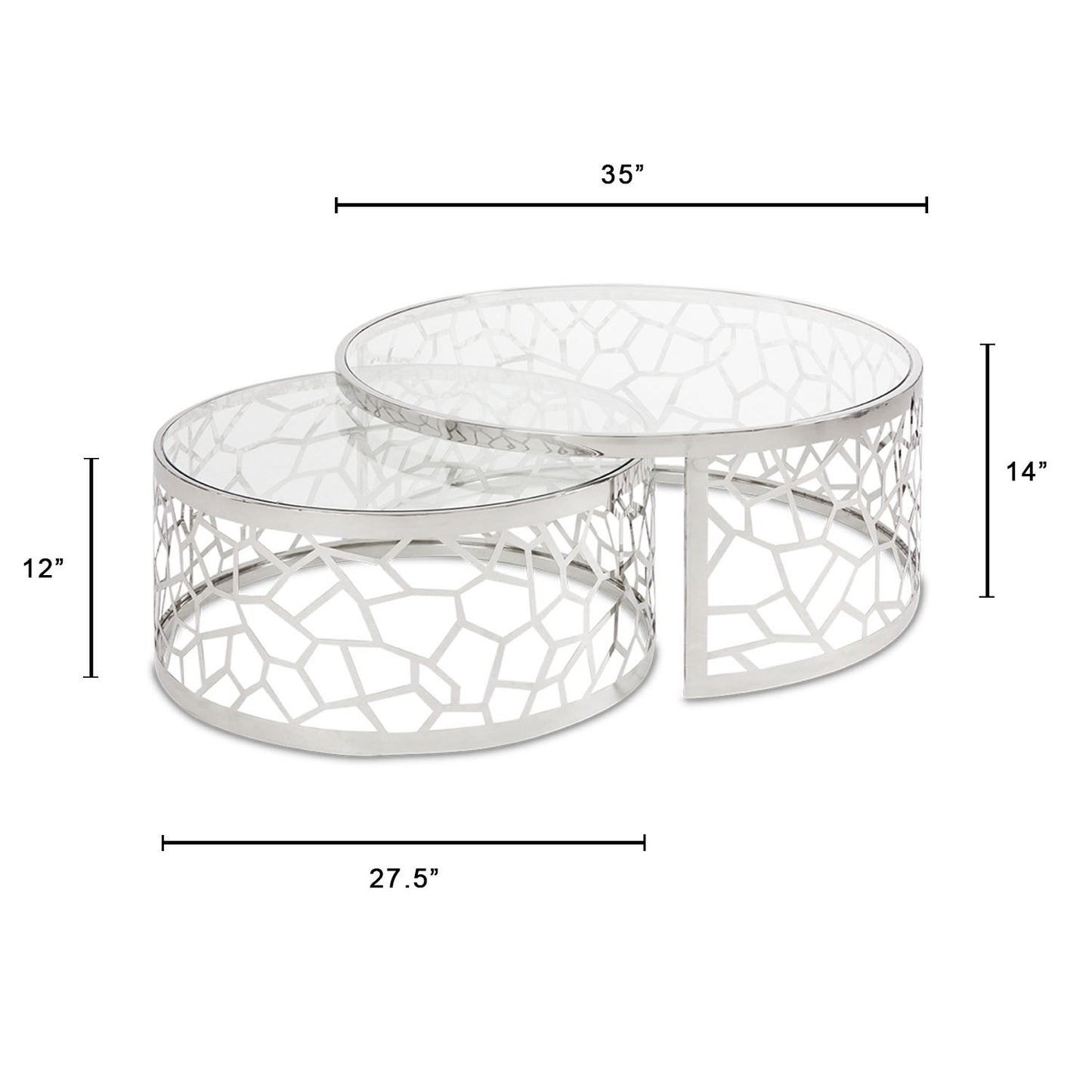 Bloomington Nesting Coffee Tables: Silver