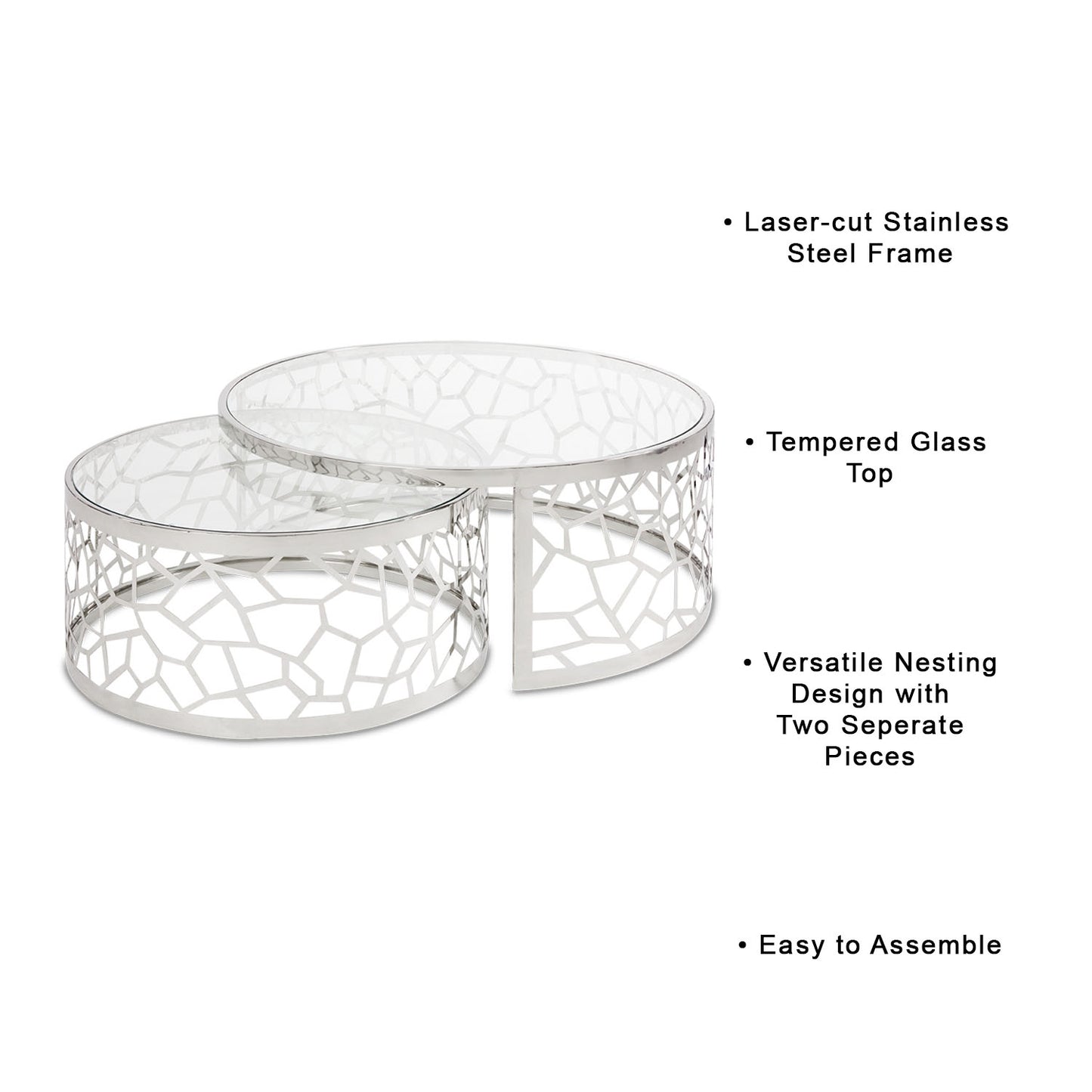 Bloomington Nesting Coffee Tables: Silver