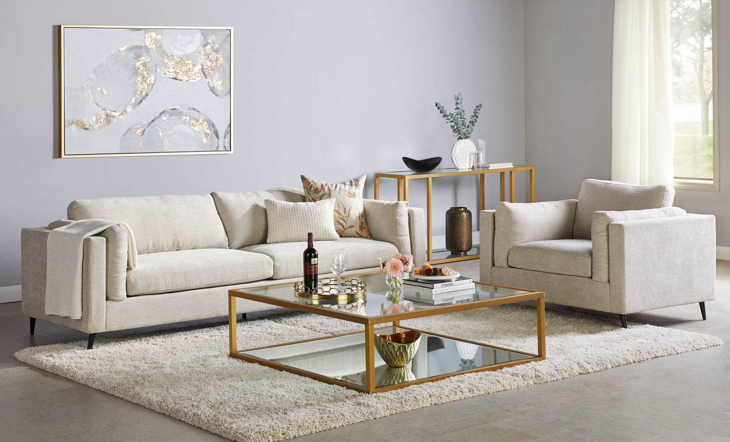 Miami Square Coffee Table: GOLD : Condo Size