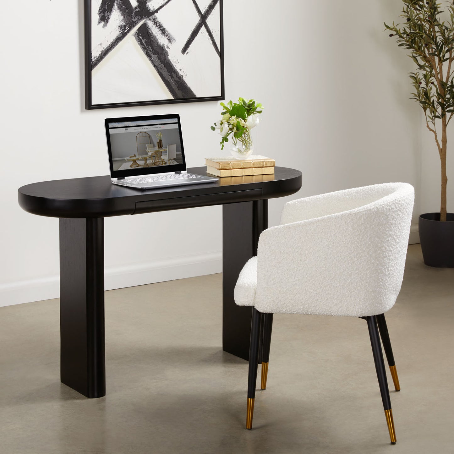 Black Pantha Console Table/Desk