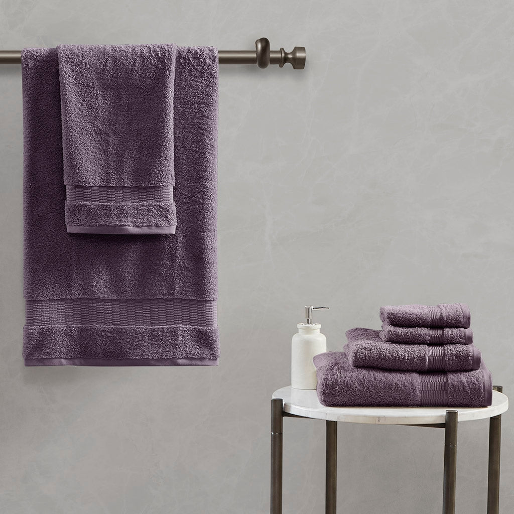 Egyptian Cotton 6-Piece Bathroom Towel Set, Purple