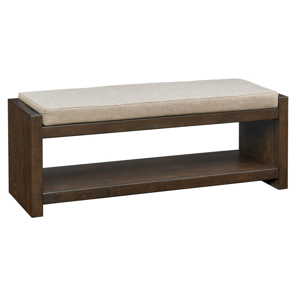 Wood Accent Bench with Lower Shelf