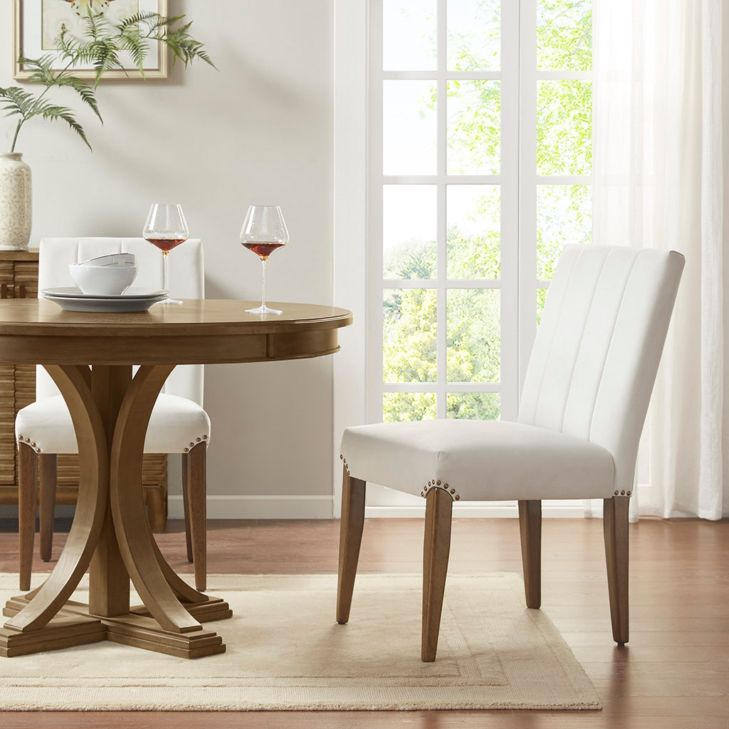 [Set of 2] Modern Farmhouse Dining Chair, Cream